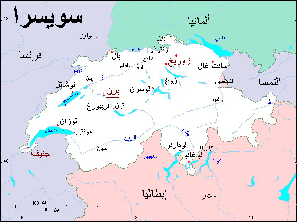 خريطة دولة سويسرا